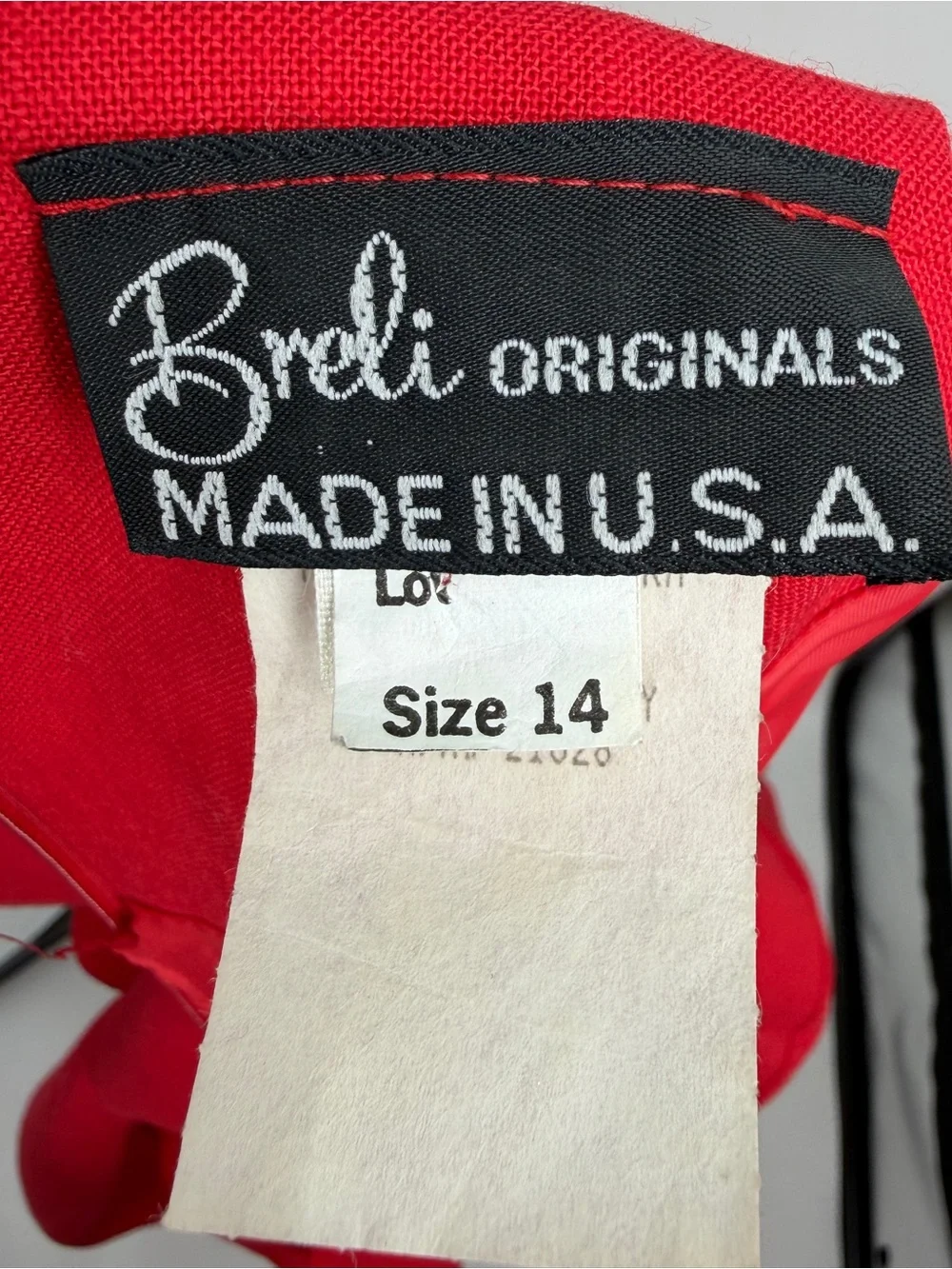 Vintage 80s Breli Originals Red Mini Dress Power Dress USA Size 14